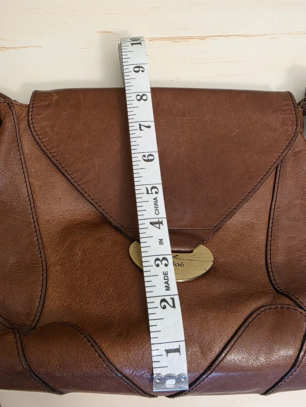 Chloe | Brown Leather Crossbody Bag - Picture 15 of 16